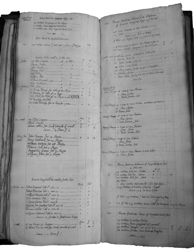 Image of Alice Le Strange's Sheep Account 1651-52